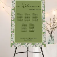 Elegant Floral Embrace 5-Table Seating Chart Foam Board