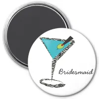 chic aqua martini magnet