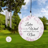 Pink Hydrangea Flower Watercolor Memorial Keepsake Wind Chime