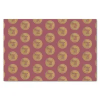Peace & Joy, Burgundy and Gold Christmas Holiday Tissue Paper