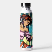 Pretty Woman Dancing Salsa Pop Art Water Bottle