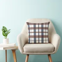 Trendy modern plaid throw pillow