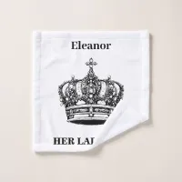 Funny Humorous Crown Personalized Her Ladyship Bath Towel Set