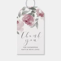 Dusty Rose Bridal Shower Floral Favor Gift Tags