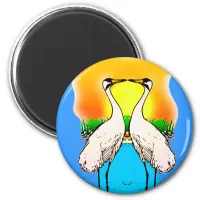 Whooping Cranes in Love Magnet