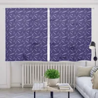 Rowing Boats and Oars Blue and White Pattern Sheer Curtains