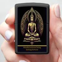 Tranquil Golden Buddha in meditation Zippo Lighter