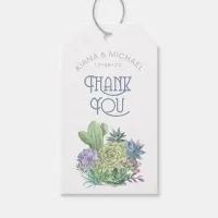 Succulents and Sparkle Thank You Blue ID515 Gift Tags