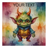 Cute colorful funny little goblin  acrylic print