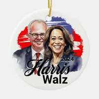 Thumbnail for Harris Walz 2024 Presidential Election Ceramic Ornament