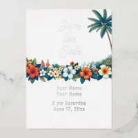 Tropical Island Foil Save the Date Foil Invitation