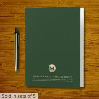 Monogram Dark Green Classic Gold Emblem Pocket Folder