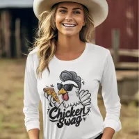 Chicken with Sunglasses Eating Pizza T-Shirt