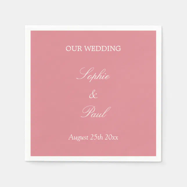 Stylish Blush Pink Wedding Paper Napkins
