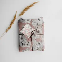 Tropical & Pastel White Floral Bouquet Wrapping Paper Sheets