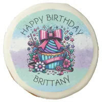 Birthday Cupcake Whimsical Personalized Sugar Cookie