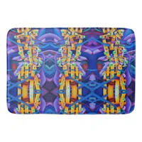 Abstract cubes purple bathroom mat