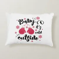 Baby its cold outside cute mittens winter decorative pillow