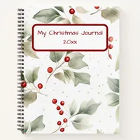 Holly and Berries Watercolor Notebook