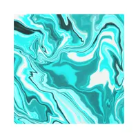 Teal, Turquoise and White Marble  Metal Print