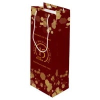 Red & Gold School College Class Reunion Wine Gift Bag