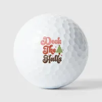 Deck the Halls Retro Groovy Christmas Holidays Golf Balls