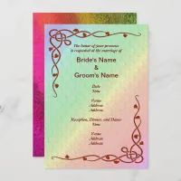 Autumn Shades and Flower Pattern Invitations