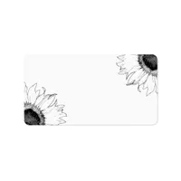 Black and White Sunflowers Label