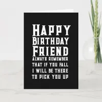 lover You Fall Funny Happy Birthday Friend Card