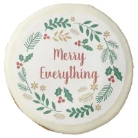 Holly Berry Pine Wreath Merry Everything Holiday  Sugar Cookie