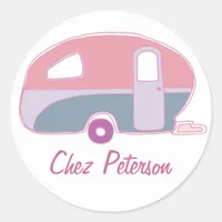 Personalized Retro Vintage Caravan Design Stickers