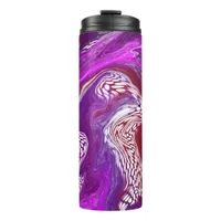 Purple Red Swirl Marble Fluid Art  Thermal Tumbler