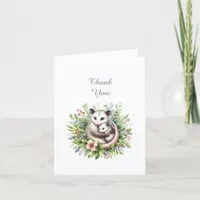 Possum Animals Baby Shower Thank You Note Card