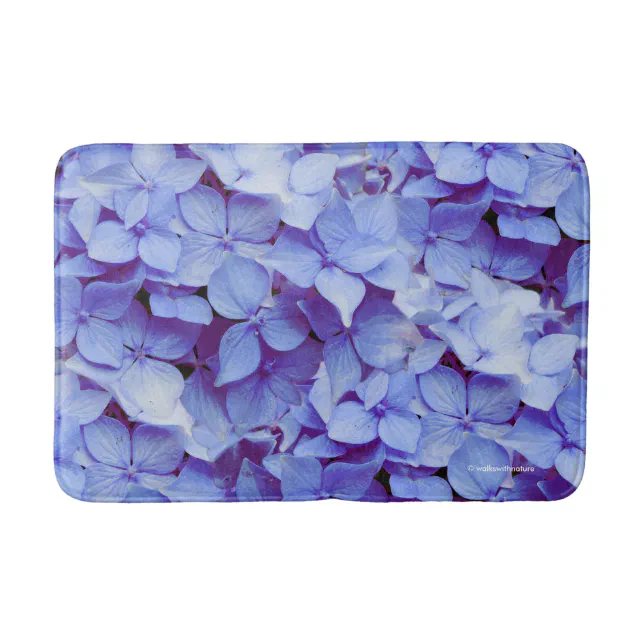 Heavenly Baby Blue Hydrangeas Bath Mat