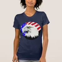 Bald Eagle and American Flag T-Shirt