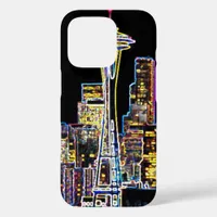 Dark be the Night - Luminous Seattle Skyline iPhone 16 Pro Case