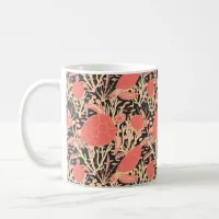 Coral Pink Sea Turtles on Charcoal Grey Coffee Mug