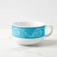 Celtic Knotwork Fish in Blue Soup Mug