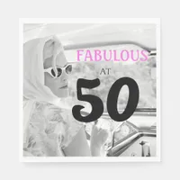 Fabulous 50  Customize With Photo Birthday Party Napkins