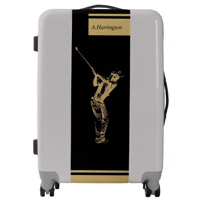 The golden golfer  luggage