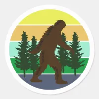 Sasquatch Believer | Vintage Sunset Bigfoot   Classic Round Sticker