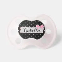 Personalized Black and Pink Baby Girl Pacifier