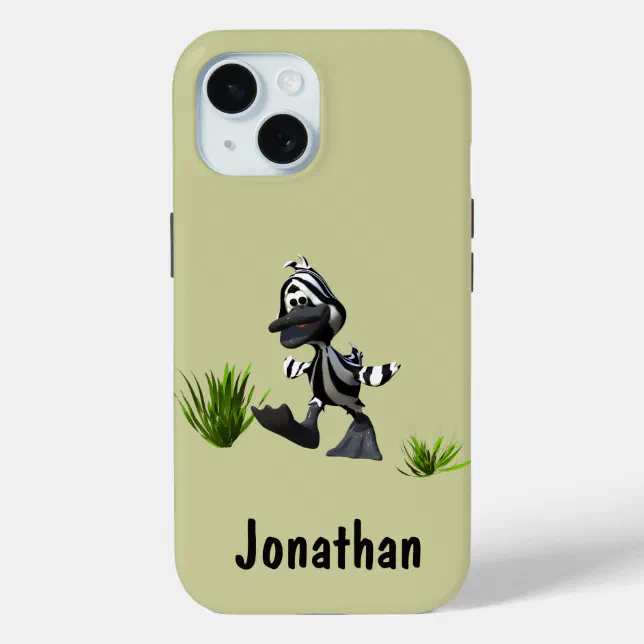 Cute Cartoon Zebra Duck iPhone 15 Case