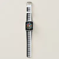 Piano Keys Music Keyboard Musical Black White Apple Watch Band