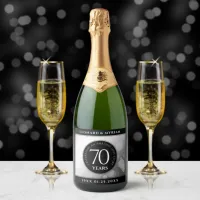 Elegant 70th Platinum Wedding Anniversary Sparkling Wine Label