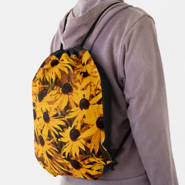 Beautiful Yellow Floral Rudbeckias Coneflowers Drawstring Bag