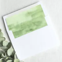 Green Watercolor Modern Envelope Liner