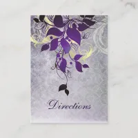 purple leaves winter wedding directions cards