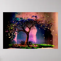 *~* AP81 Modern Artistic Tree Ethereal Calming Poster