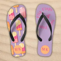 Salty Pops Summer Popsicle Monogram Flip Flops